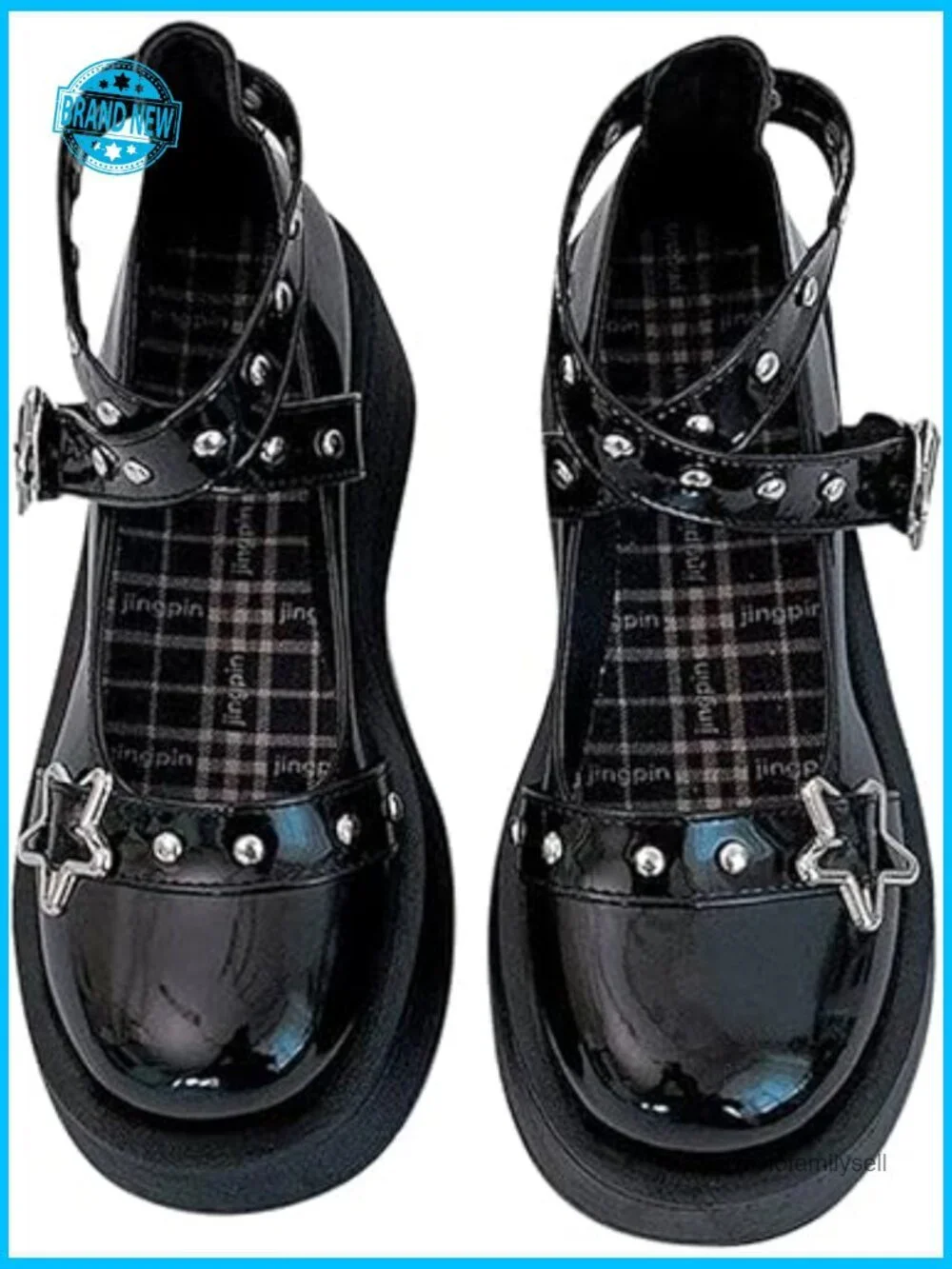 Chunky Heel Platform Mary Jane Pumps - Round Toe Ankle Oxfords Goth Shoes
